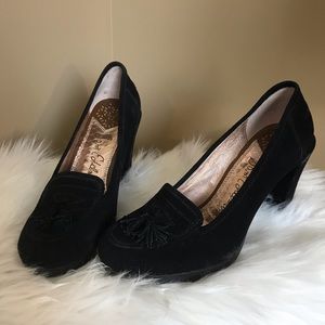 Sam Edelman Black Tassel Loafers Suede Size 7